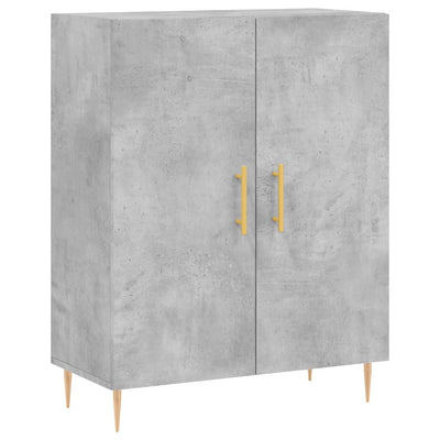Kaappi betoninharmaa 69,5x34x180 cm tekninen puu