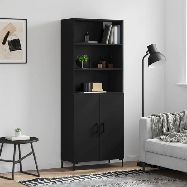 Kaappi musta 69,5x34x180 cm tekninen puu