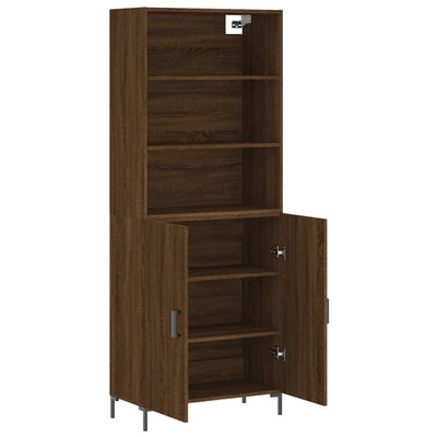 Kaappi ruskea tammi 69,5x34x180 cm tekninen puu
