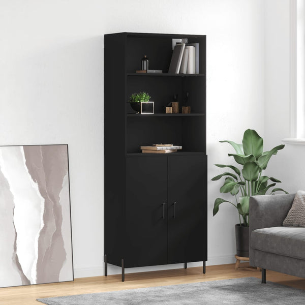 Kaappi musta 69,5x34x180 cm tekninen puu