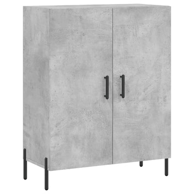 Kaappi betoninharmaa 69,5x34x180 cm tekninen puu