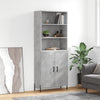 Kaappi betoninharmaa 69,5x34x180 cm tekninen puu