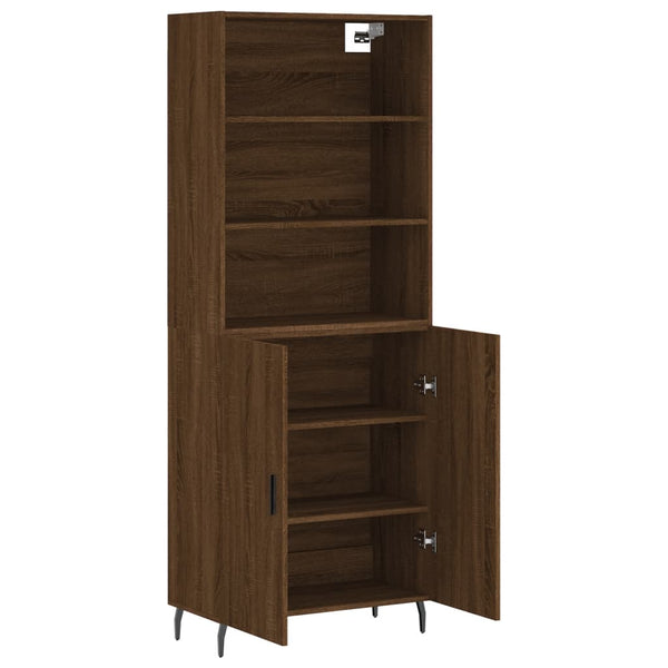 Kaappi ruskea tammi 69,5x34x180 cm tekninen puu