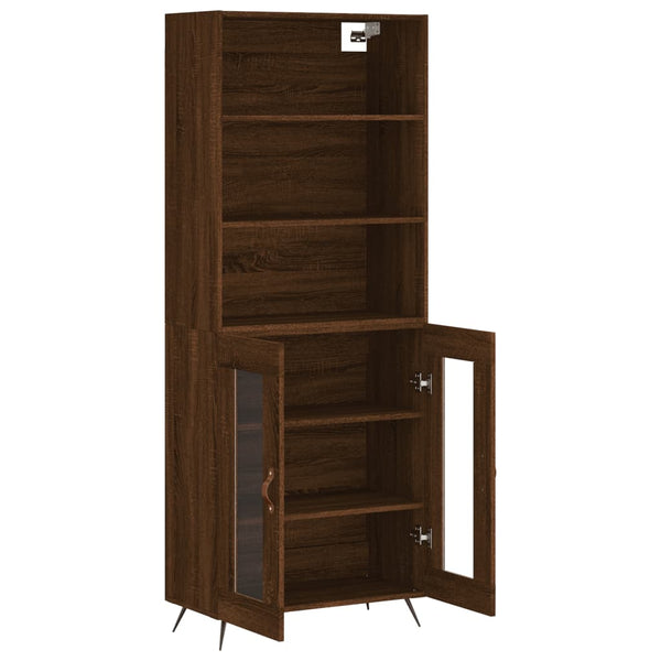 Kaappi ruskea tammi 69,5x34x180 cm tekninen puu