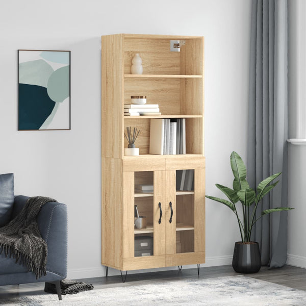 Sonoma tammi 69,5x34x180 cm kaappi puusta teknisestä