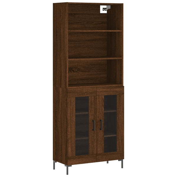 Kaappi ruskea tammi 69,5x34x180 cm tekninen puu