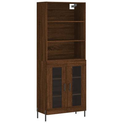 Kaappi ruskea tammi 69,5x34x180 cm tekninen puu