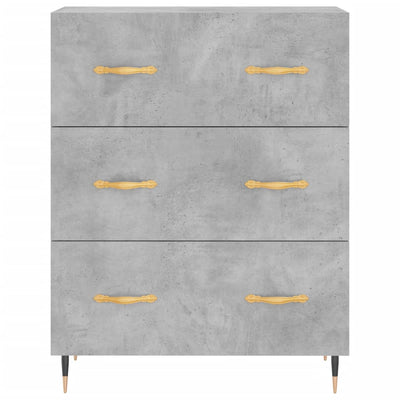 Kaappi betoninharmaa 69,5x34x180 cm tekninen puu