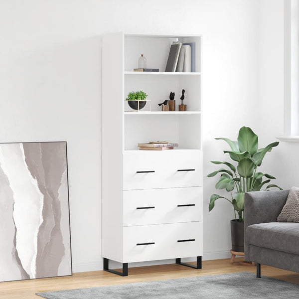 Valkoinen kaappi 180 cm 69,5 cm 34 cm teknistä puuta