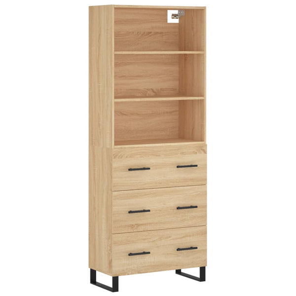 Kaappi puusta teknisestä 69,5x34x180 cm tammi Sonoma