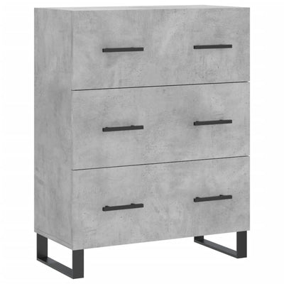 Kaappi betoninharmaa 69,5x34x180 cm tekninen puu