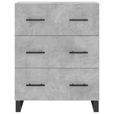 Kaappi betoninharmaa 69,5x34x180 cm tekninen puu
