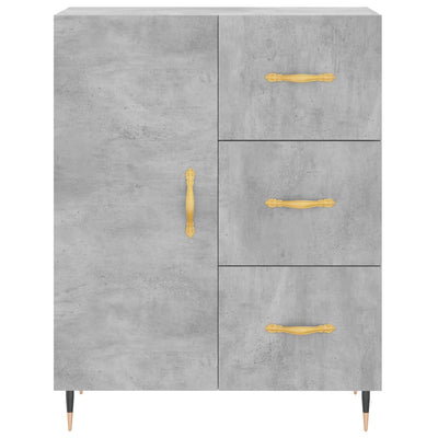 Kaappi betoninharmaa 69,5x34x180 cm tekninen puu