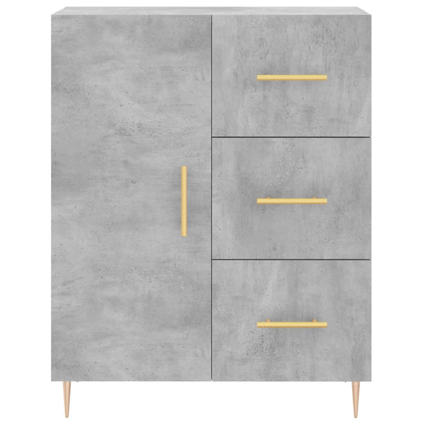 Kaappi betoninharmaa 69,5x34x180 cm tekninen puu