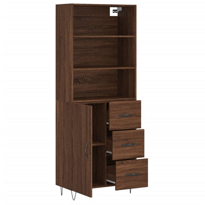 Kaappi ruskea tammi 69,5x34x180 cm tekninen puu