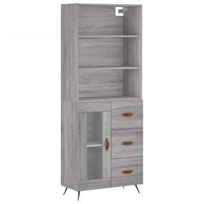 Kaappi harmaa Sonoma 69,5x34x180 cm tekninen puu