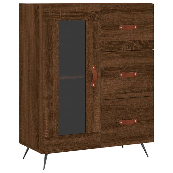 Kaappi ruskea tammi 69,5x34x180 cm tekninen puu