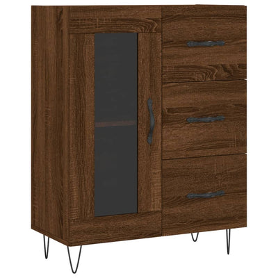 Kaappi ruskea tammi 69,5x34x180 cm tekninen puu