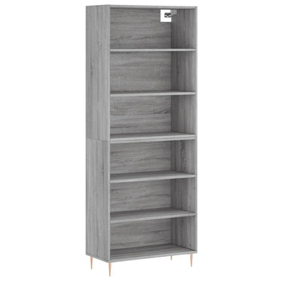 Kaappi betoninharmaa 69,5x32,5x180 cm tekninen puu