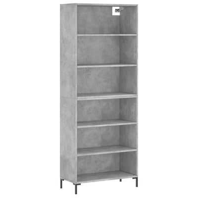 Kaappi betoninharmaa 69,5x32,5x180 cm tekninen puu