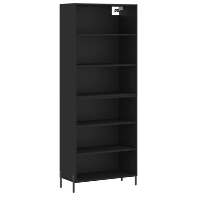 Kaappi musta 69,5x32,5x180 cm tekninen puu