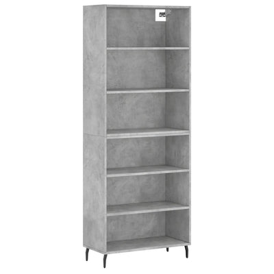 Kaappi betoninharmaa 69,5x32,5x180 cm tekninen puu
