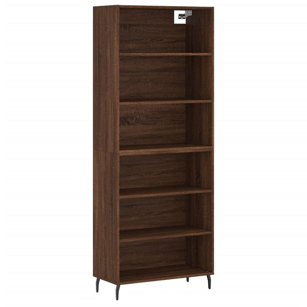Kaappi ruskea tammi 69,5x32,5x180 cm tekninen puu