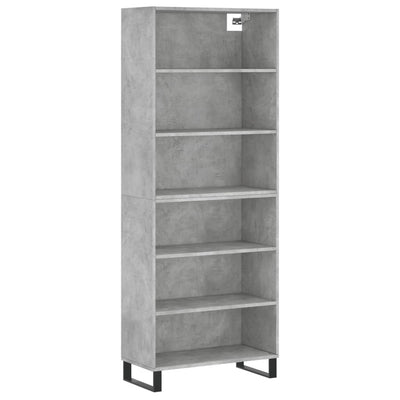 Kaappi betoninharmaa 69,5x32,5x180 cm tekninen puu