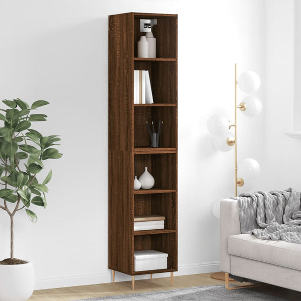 Kaappi ruskea tammi 34,5x32,5x180 cm tekninen puu