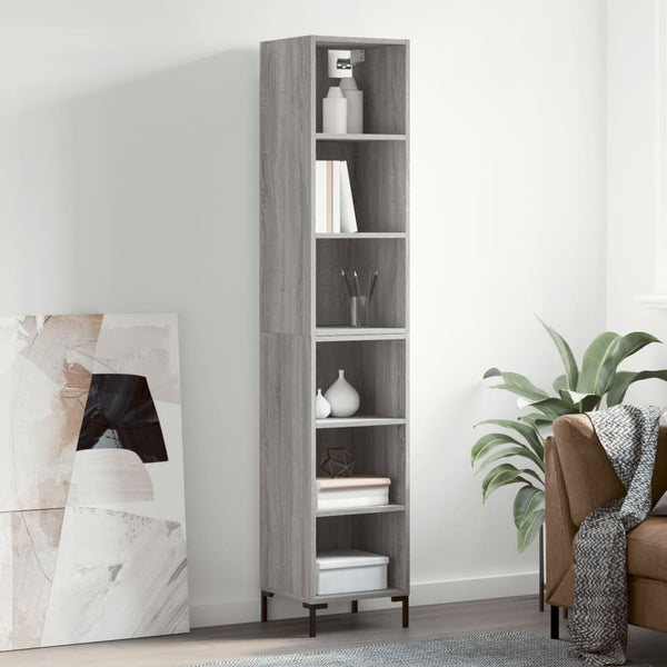 Kaappi harmaa Sonoma 34,5x32,5x180 cm tekninen puu