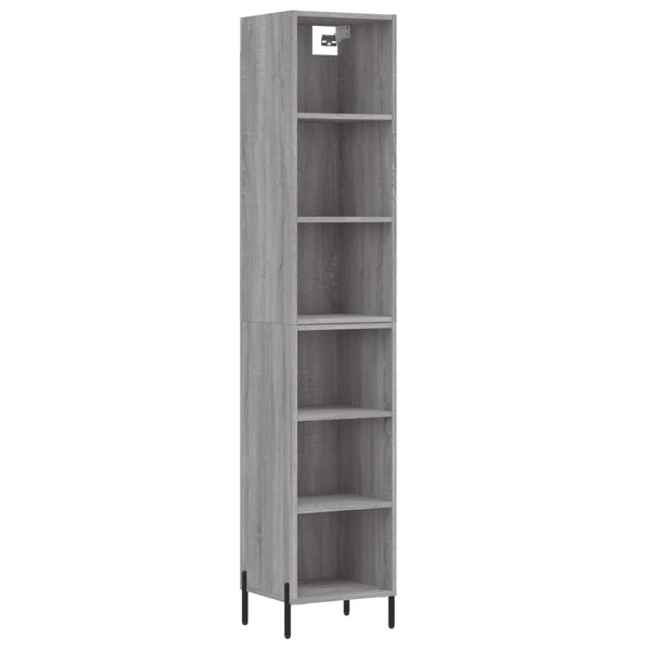 Kaappi harmaa Sonoma 34,5x32,5x180 cm tekninen puu
