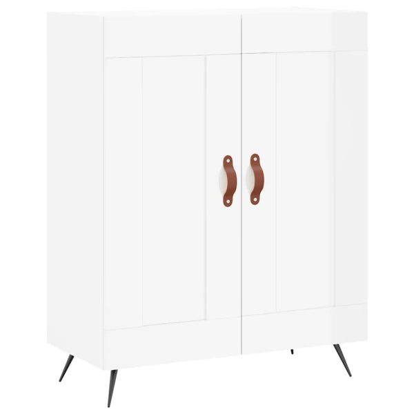 Kaappi korkeakiilto valkoinen 69,5x34x180 cm tekninen puu