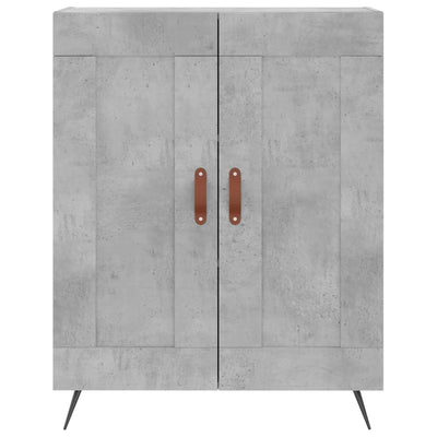 Kaappi betoninharmaa 69,5x34x180 cm tekninen puu