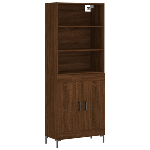 Kaappi ruskea tammi 69,5x34x180 cm tekninen puu