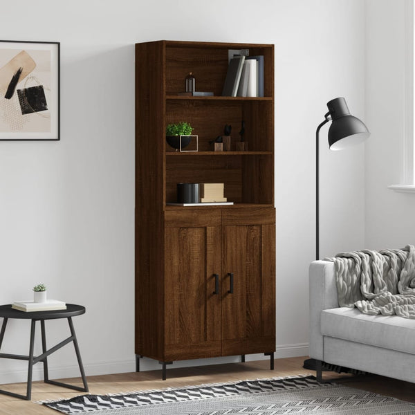 Kaappi ruskea tammi 69,5x34x180 cm tekninen puu