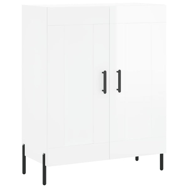Kaappi korkeakiilto valkoinen 69,5x34x180 cm tekninen puu