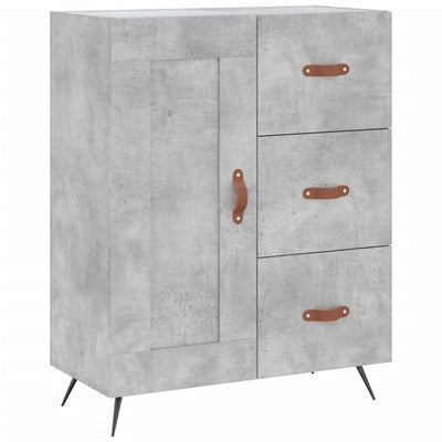 Kaappi betoninharmaa 69,5x34x180 cm tekninen puu