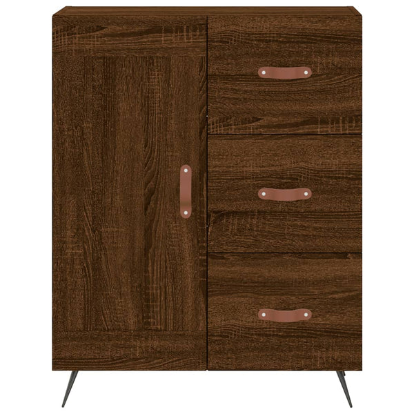Kaappi ruskea tammi 69,5x34x180 cm tekninen puu
