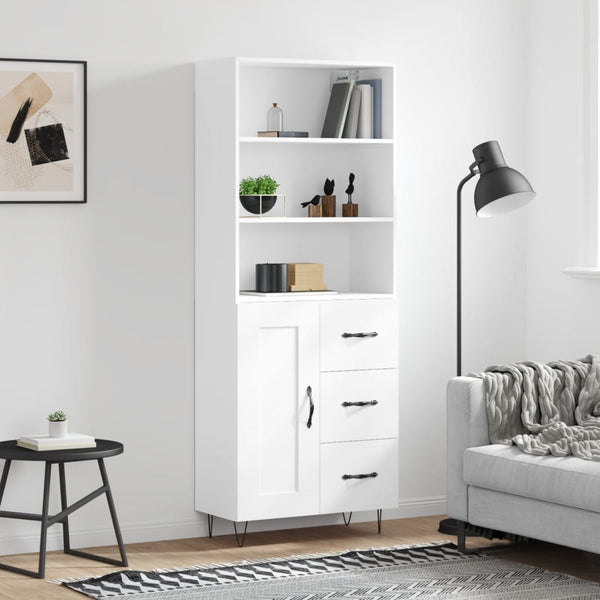 Kaappi 69,5x180 cm 34 cm teknistä puuta valkoinen