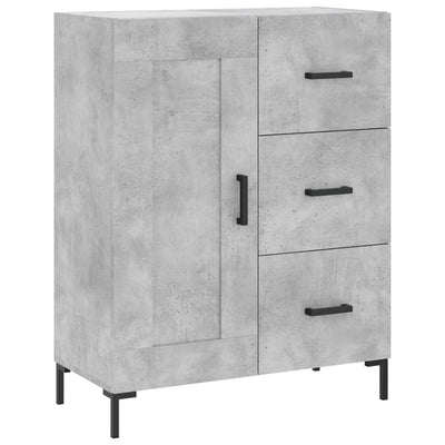 Kaappi betoninharmaa 69,5x34x180 cm tekninen puu