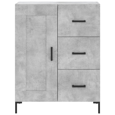 Kaappi betoninharmaa 69,5x34x180 cm tekninen puu