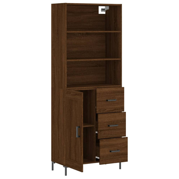 Kaappi ruskea tammi 69,5x34x180 cm tekninen puu