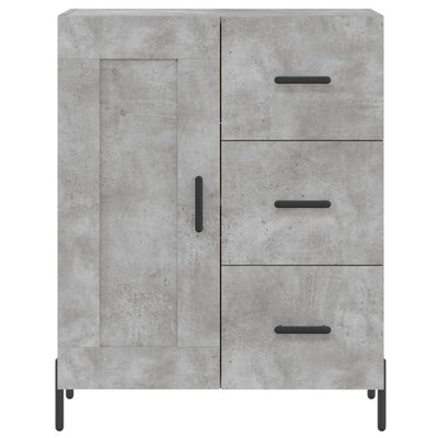 Kaappi betoninharmaa 69,5x34x180 cm tekninen puu