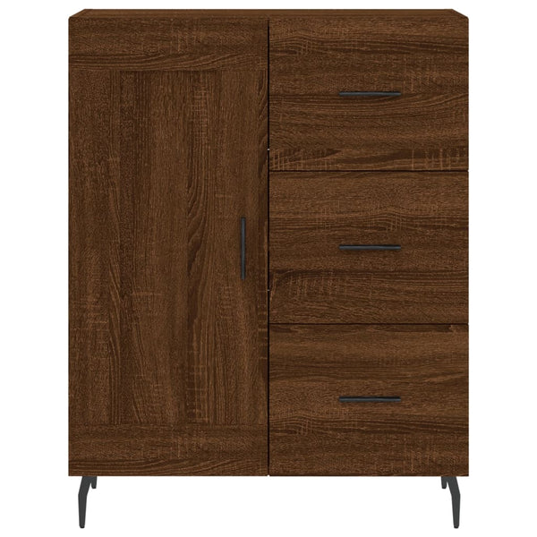 Kaappi ruskea tammi 69,5x34x180 cm tekninen puu