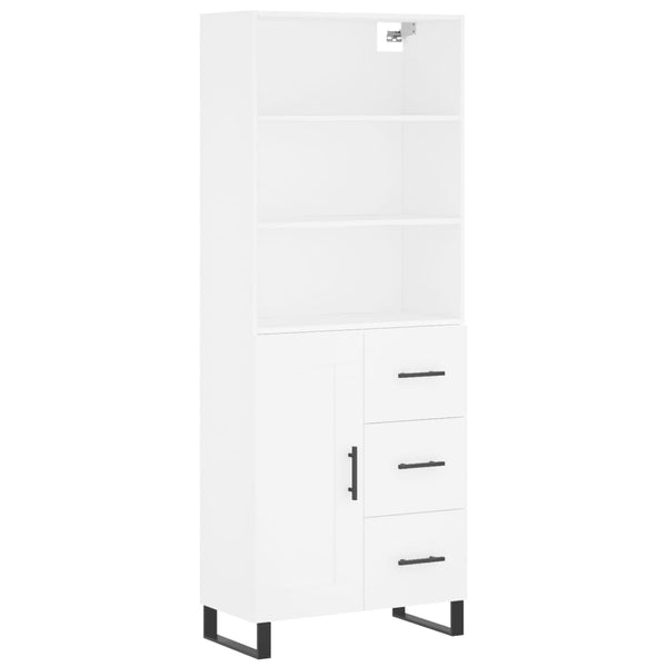 Tekninen puu 34 cm 69,5x180 cm valkoinen kaappi