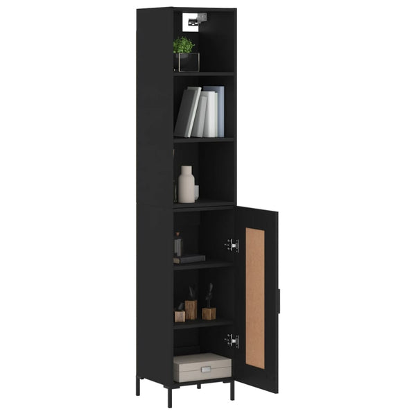 Kaappi musta 34,5x34x180 cm tekninen puu