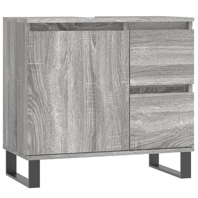 Harmaa kylpyhuoneen kalustesarja Fotios (3-osainen, sonoma puinen)