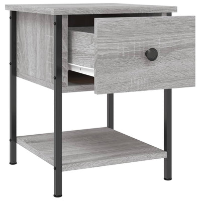 Yöpöydät 2 kpl harmaa Sonoma 34x35,5x45 cm tekninen puu