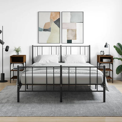 Ruskea yöpöydät Fotinica 35x34,5x70cm (2 kpl, tammi, puinen)