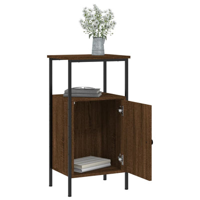 Yöpöydät 2 kpl ruskea tammi 41x31x80 cm tekninen puu